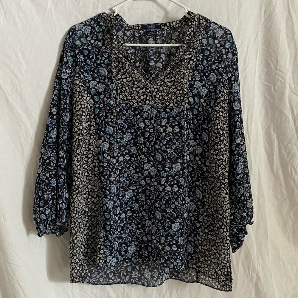 Women’s Chaps Floral blouse size L